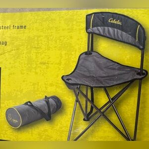 Cabela's Gray Folding Chair with Carry Bag new in box never used
